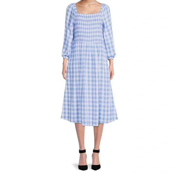 beachlunchlounge | Dresses | Beachlunchlounge Womens Smocked Gingham Dress  Size L Nwt | Poshmark